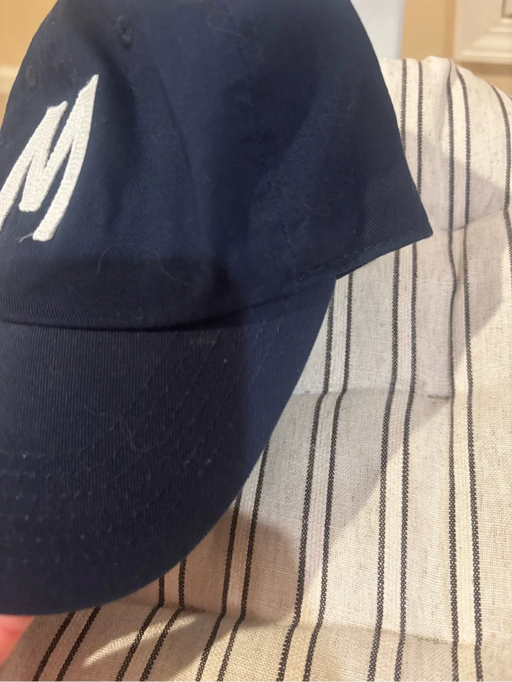 Rey to Z Embroidered 'M' Navy Baseball Cap